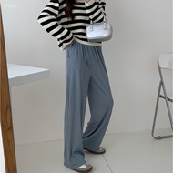 T Trousers Pit Pattern Wide Pants Slimmer Look Ice Silk Cool Feeling Shaking Long Legs Women's Girls