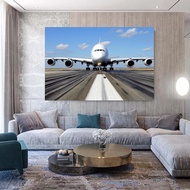 สวยเครื่องบิน A380 เครื่องบินโดยสารขนาดใหญ่พิเศษเครื่องบินขนส่ง Blue Sky ห้องนั่งเล่น Home Wall Art 