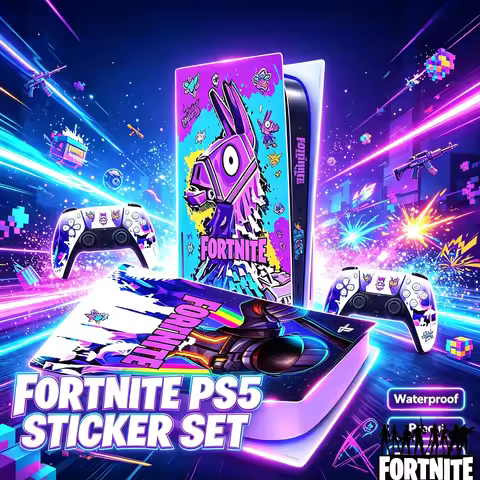 Fortnite Full Body Skin Decals for Sony PS5 Digital Edition Console Stickers Gamepad Controller Deca