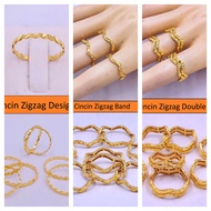 CINCIN ZIGZAG PADU Emas 916 Original Cincin Emas Cincin Padu Cincin Bajet Emas 916 Bajet Emas 916 Mu