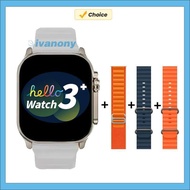 สมาร์ทวอทช์ Hello Watch 3 Plus อัลตร้า4GB จอ Amoled 49Mm รับสายด้วยเสียงช่วยสนทนา Ebook ตัวติดตาม Fi