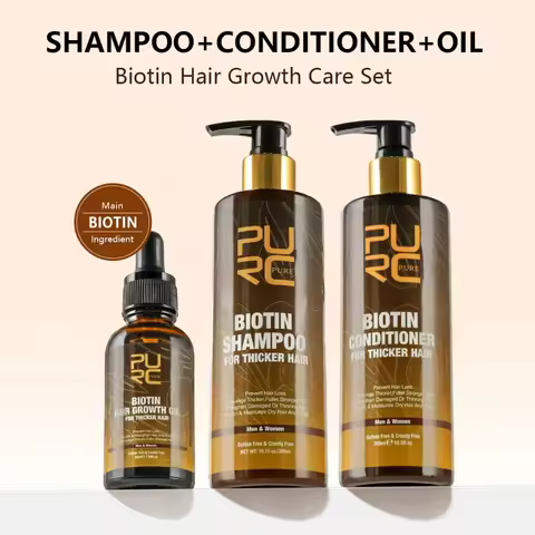 PURC Biotin Hair Shampoo Conditioner for Men Women Scalp Cleaning Hair Root Nourish Oil Smoothing Ha