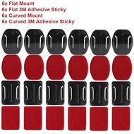 Adhesive Helmet Mount Flat & Curved Base with 3M Waterproof Tape Action Camera Car Dashboard Sticky