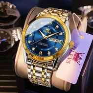 <APUN>OLEVS Jam Tangan Lelaki Original Waterproof Watch Men Luminous Stainless Steel Jam Luxury