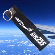 Embroidered Keychain Reversible Tag Pesawat Cn235