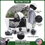 Pet Trolley Foldable Trolley Pets Stroller Puppy Stroller Cat Stroller Dog Stroller Trolley Cat Carr