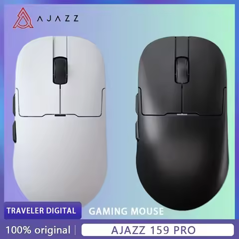 Ajazz AJ159 Pro Wireless Mouse Tri-Mode PAW3395 Sensor Lightweight PC 8K Gaming Mouse RGB Magnetic C