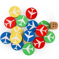 Shape Checkers Board Game Flying Chess Flying Chess Piece Wooden Round Game Chess Piece He Airplane 