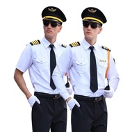 Captain uniform men's shirt stewardess uniform pilot jacket Captain uniform men's shirt stewardess u