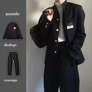 สไตล์ญี่ปุ่น High School Uniforms ผู้ชายและผู้หญิง Class เครื่องแบบเสื้อแจ็คเก็ตสไตล์วิทยาลัยชุดนักเ