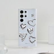 銀鍍五心晶石透明防摔SAMSUNG繩掛手機殼