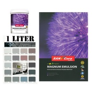 SANCORA Magnum Emulsion Interior Cat Dalam Rumah GREYS 1 Litre CAT BILIK CAT TAHAN BOLEH LAP