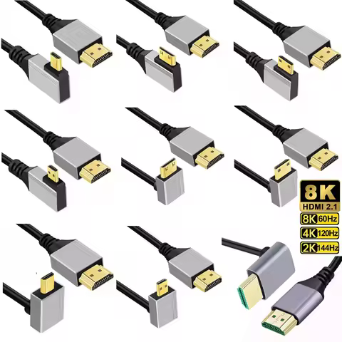 Micro HDMI-compatible To HDMI Cable 8K for GoPro Hero Raspberry Pi 4 Sony A6000 Nikon Yoga 3 Camera 