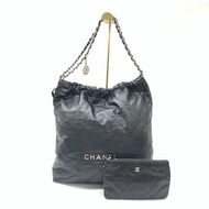 Chanel 黑色 22B 銀扣 22bag 大號 晶片22年9月 肩背包