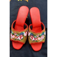 Kasut Manik Nyonya Traditional Beaded Shoes Hand Made(Size 6)