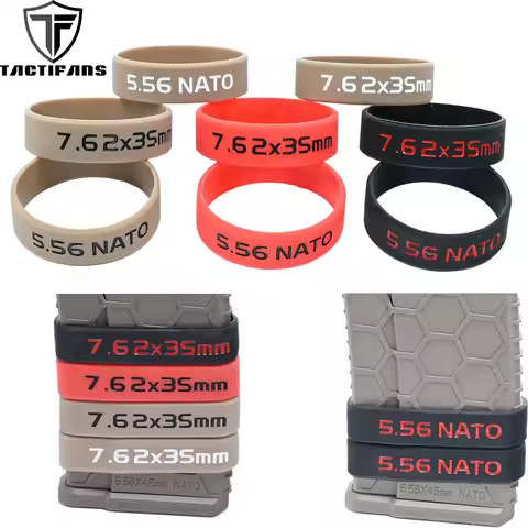 3/6 Pack Magazine Marking Bands 5.56 NATO, 7.62x35mm, 300 AAC BLK, Magazine Bands for Hunting Access