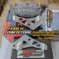 KALIPER RX KING BREMBO M50 P10P 4 PISTON IMPORT SET BREKET CNC 300MM