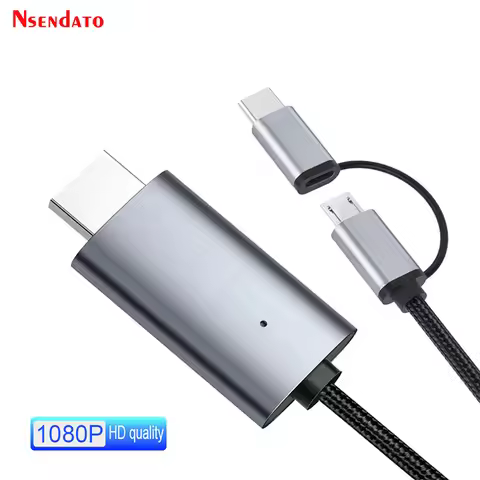 Mirascreen LD39 1080P USB to HDMI-compatible Cable Converter Type C Micro Android 5.0 and Above Cell