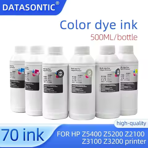 500ML dye ink Compatible for HP Designjet Z5400 Z5200 Z2100 Z3100 Z3200 dyne ink 70 Ink Cartridge fi