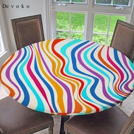 Devoko Polyester Tablecloths - 43inch or 59inch Round  Fitted Table Cloth Cover