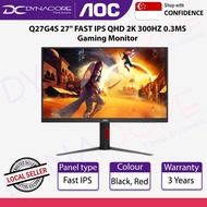 AOC Q27G4S 27" FAST IPS QHD 2K 300HZ 0.3MS Gaming Monitor - Adaptive Sync, HDMI 2.1 X2, DP 1.4