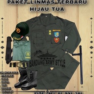 HIJAU ART E17E LINMAS UNIFORMS LINMAS CLOTHES LATEST HANSIP UNIFORMS LINMAS ARMY GREEN LINMAS SUITS 