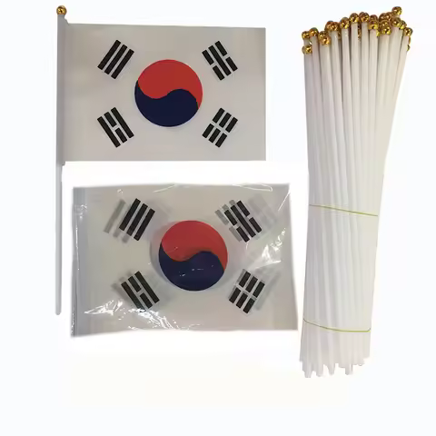 Korea flag 14*21cm Republic of Korea Wholesale Small South Korea Hand Waving National Flag #8 Polyes