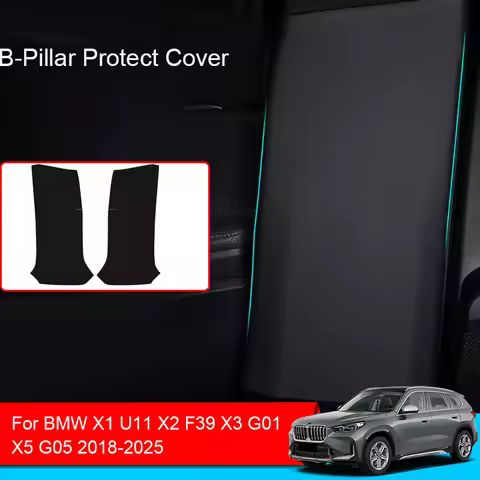 Car B-Pillar Anti-Kicks Protect Pad PU Leather For BMW X1 U11 X2 F39 X3 G01 X5 G05 2018-2025 Scratch
