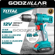 Total 12V Li-ion Cordless Impact Drill | TIDLI1222