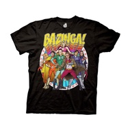 Men's T-Shirts Big Bang Theory Bazinga Group Comic Heros New