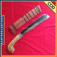 CODgolok baja per candung bedog bajaper sepuh oli asli banten bilah ramping gagang kecapi siap pakai