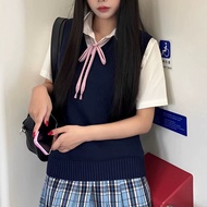 JK Sweater Vest Uniform Knitted Sweater V-neck Top