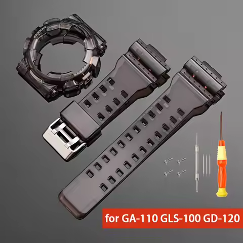 for Casio G-SHOCK GA-100/110/120/140 GD-100/110/120 GAX-100 GLS-100 TPU Resin Watch Strap Case Men S