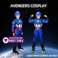 🔮Carousell信譽紫鑽店🔮美國隊長American Captain cosplay衫衣服裝扮 超级英雄3D肌肉型cosplay服装 兒童萬聖節cosplay衫衣服 聖誕節派對裝扮衫 美國隊長co