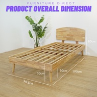 Furniture Direct MITO Solid Wood Single Bed MUJI Style bed frame katil kayu MUJI-Natural