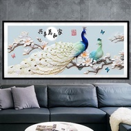 Diy Lukisan Diamond 5d Dengan Gambar Burung Merak Bergaya Chinese