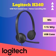 LOGITECH H340 USB COMPUTER HEADSET HEADPHONE DIGITAL AUDIO | NOISE CANCELLING MICROPHONE | ADJUSTABL