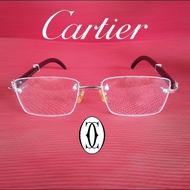 KAYU Second hand branded rimles frameless Cartier wood glasses