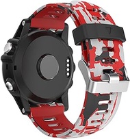 GANYUU 26mm Replacement Watch Strap For Garmin Fenix 5X Watch Band Sport Silicone Watchband For Garmin Fenix3 3HR (Color : Army camouflage)