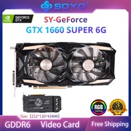 ☄♗SOYO New GeForce GTX 1660 Super 6G Graphic Card NVIDIA GDDR6 GPU Video Gaming 12nm RGB LED PCIE Mi