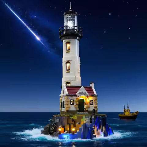 (Not Include Building Blocks) LED Lights For LEGO 21335 Electric Lighthouse Decorative Lamp With Bat