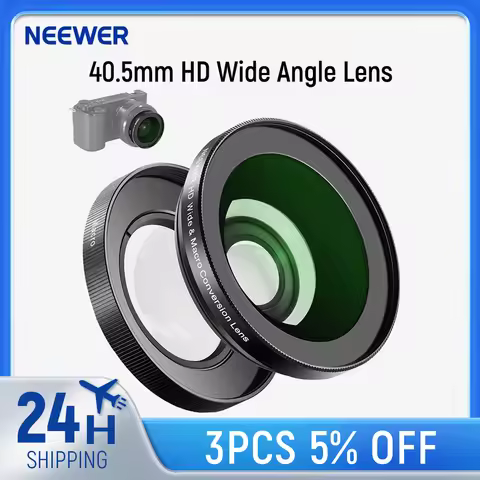 NEEWER 40.5mm HD Wide Angle Lens For Sony ZV-1F ZV-E10 A5000 A6000,2 in 1 18mm Wide Angle & 10x Macr