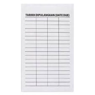 Kad pulang / Date due B 70 500's / 500 pcs per pack