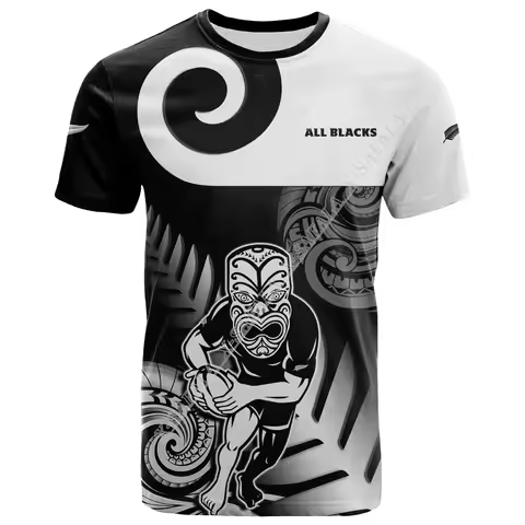 Summer Fashion New Zealand Rugby All Black Sport 3D Printed Men's T-shirt Loose Crew Neck Casual Top