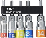 TOP ECS-814S Multi-Socket Set of 5 for Electric Drills, 0.3 inches (8, 10, 12, 13, 14 mm), Holder Included