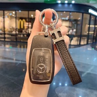 Mercedes C200 E200 E300 C250 C350 C450 Key Case New Model PC Plastic Mold with Luxurious Leather Cov