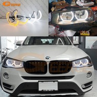 For BMW X3 F25 LCI G01 X4 F26 G02 Ultra Bright A/W Switchback Day Light Turn Signal DTM Style LED Angel Eyes Kit Halo Ri