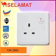 [BORONG] soket plug murah 1 gang 13A 250V SIRIM JKR SELAMAT 2K-131