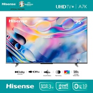 [New2023] Hisense TV 75A7K ทีวี 75 นิ้ว 4K UHD Google TV MEMC Atmos Hand-Free Voice Control Smart TV Netflix Youtube /DVB-T2 / USB2.0 / HDMI /AV 75A7K One