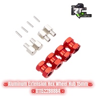 DjRC💢4PCS Aluminum RC Car 15/20mm Extension 12mm Hex Wheel Hub Drive Adaptor Combiner Coupler💢For 1/